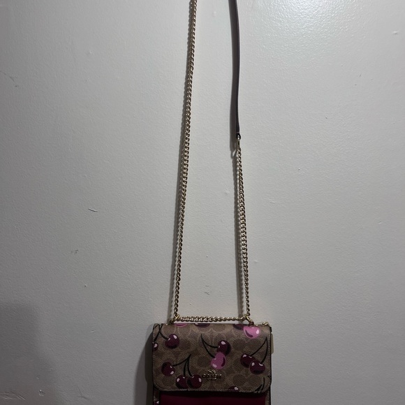 Coach Cherry Pattern Crossbody Bag - Brown and Pink - Picture 4 of 4